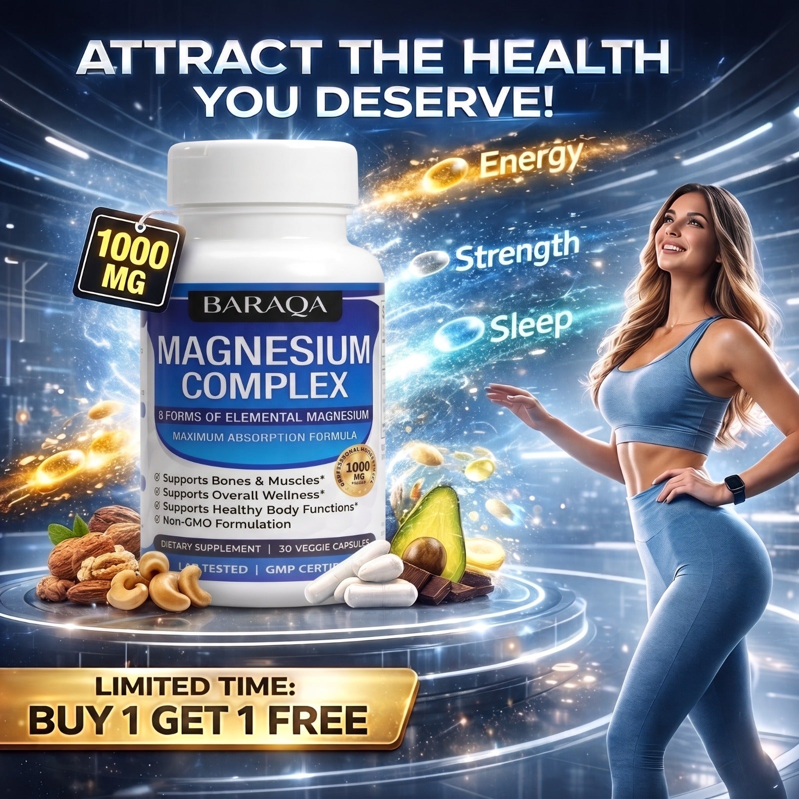 8 in 1 Magnesium Complex Capsules ( BUY 1 GET 1 FREE )