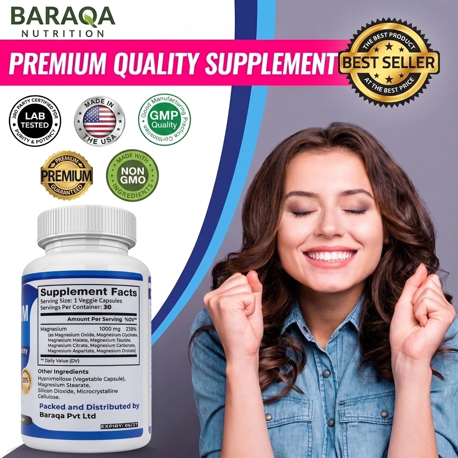 8 in 1 Magnesium Complex Capsules ( BUY 1 GET 1 FREE )