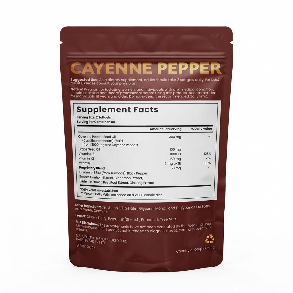 Cayenne Pepper Softgels - 60 Pcs